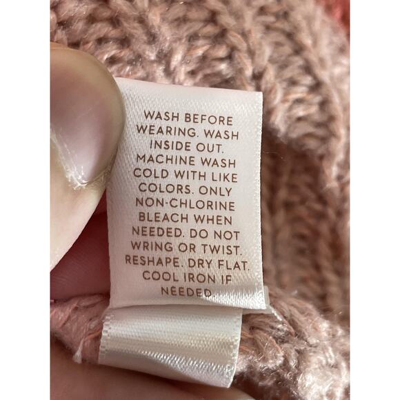 Lauren Conrad Sweater Womens Large Pink Orange Striped Sequin Knit Pullover - Picture 8 of 10